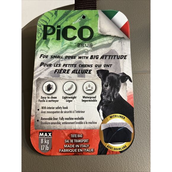 Zeus Pico Tote Bag Dogs Up To 17 pounds Brown Small Dog Carrier Inside Clip - Picture 2 of 10